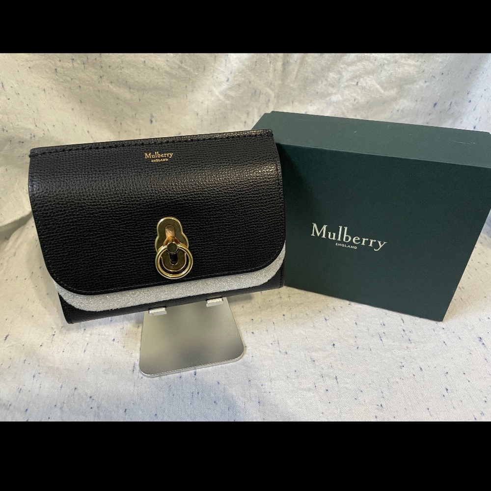Mulberry Black Amberley Medium Wallet